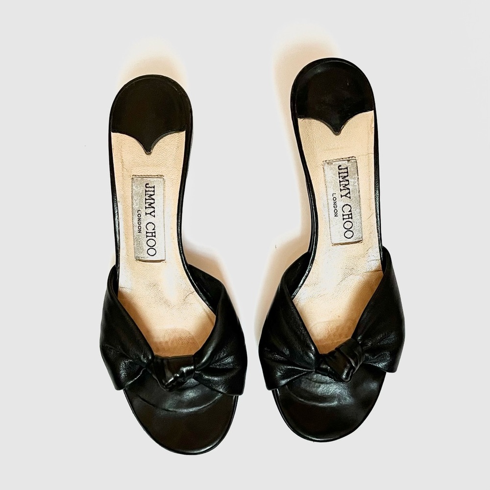 JIMMY CHOO ‘Wham’ Sandals in Black Nappa Leather - 6.5